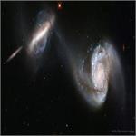 نمایی از ادغام دو کهکشان توسط هابل