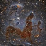 تصویر نجومی روز ناسا: ستون های سحابی عقاب در نور فروسرخ
